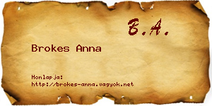 Brokes Anna névjegykártya